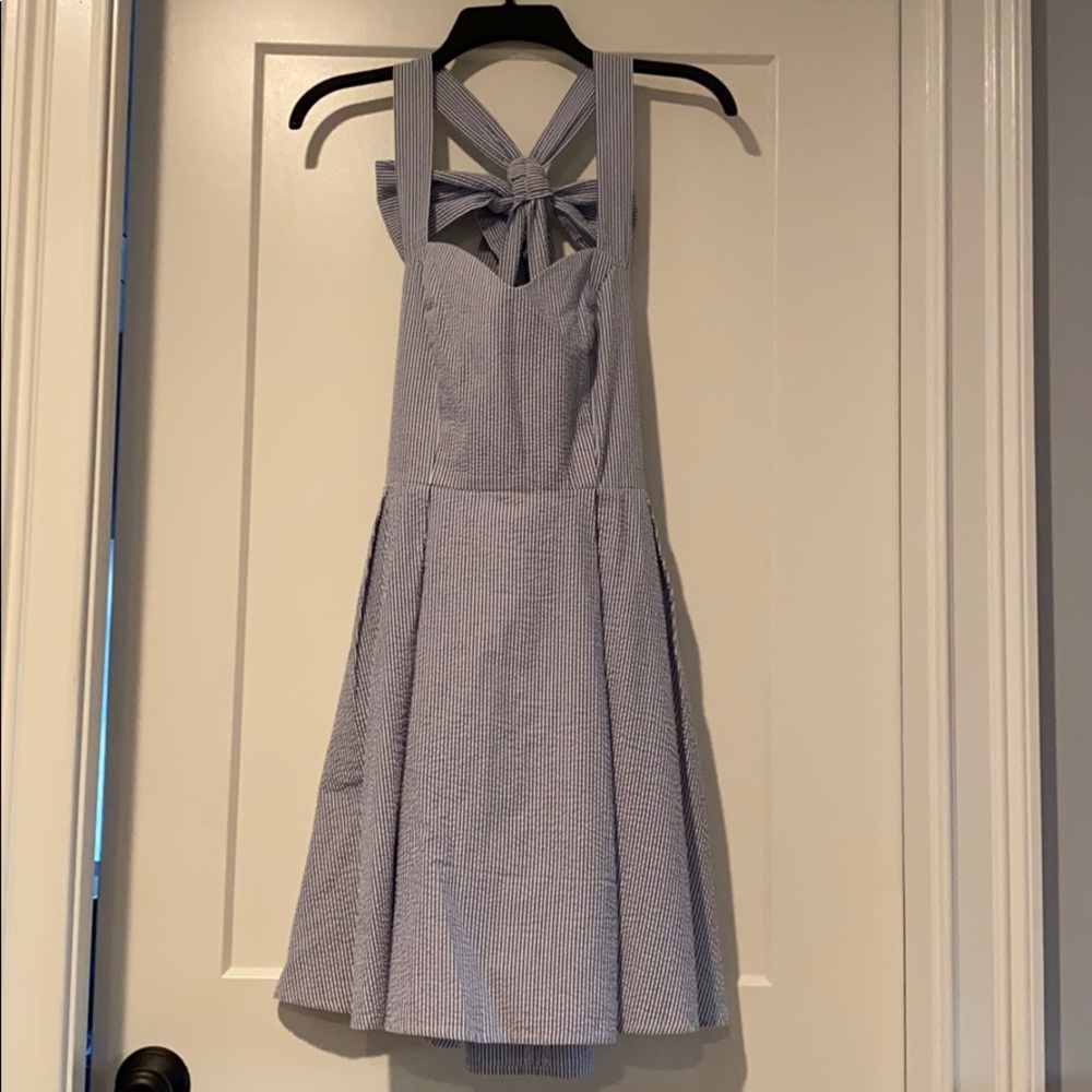 Lauren James Livingston Blue Seersucker Dress